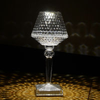 LED Diamond Crystal Projection Desk Lamp USB Charging Touch Sensor Restaurant Bar Decoration Table Lights Romantic Night Lamp