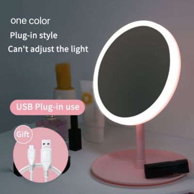 LED Makeup Mirror Dressing table mirror with led light Adjustable Touch Cosmetic Storage USB Face Fill light Makeup Mirror Gift