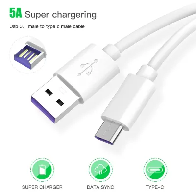 ◎⊕♗ For Huawei Y8P Nova 5T Honor 10X 9X Lite 8 9 10 20 30 Pro Mobile Phones Fast Charging 5A USB Type-c Cable Charger Data Wire