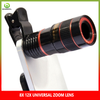 8X 12X Universal Zoom เลนส์ Telephoto เลนส์ซูมผลความละเอียดสูงเลนส์โฟกัสยาว Monocular กล้องโทรทรรศน์สำหรับโทรศัพท์มือถือ