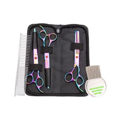 3pcs/set Pet Dog Grooming Scissors Stainless Steel Comb Clipping Hair Haircut Thinning Barber Scissors Kit Barber Cutting Tool