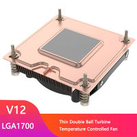 COOLSERVER V12 CPU Server Cooler บาง Desktop Air Cooler หม้อน้ำ4PIN PWM Quiet Cooling Fan Heat Sink สำหรับ In LGA1700