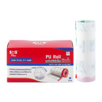 SOS Plus แผ่นฟิล์มใสกันน้ำ แบบม้วน PU Roll ขนาด 10cm x 1m [ขนาด 1 ม้วน]