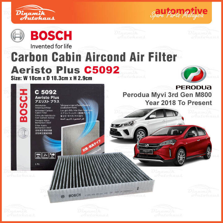 Perodua Myvi Rd Generation M Year To Present Carbon Cabin Aircond Air Filter Bosch