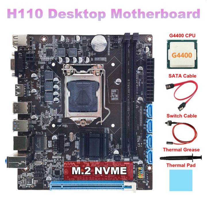 h110-desktop-motherboard-g4400-cpu-sata-cable-switch-cable-thermal-grease-thermal-pad-lga1151-ddr4-for-intel-6-7-8th-cpu