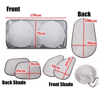 ม่านบังแดดรถยนต์ 4 ด้าน 6 ชิ้น จำนวน 1ชุด 6pcs Car Sunshade Auto Sun Visor Folding