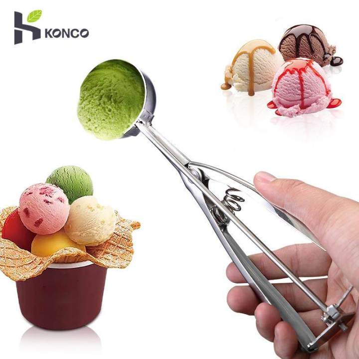 5cm Ice Cream Scoop Stainless Steel Non-Stick Ice Cream Spoon Watermelon  Potatoes Jelly Frozen Yogurt Cookies Decorating Tool