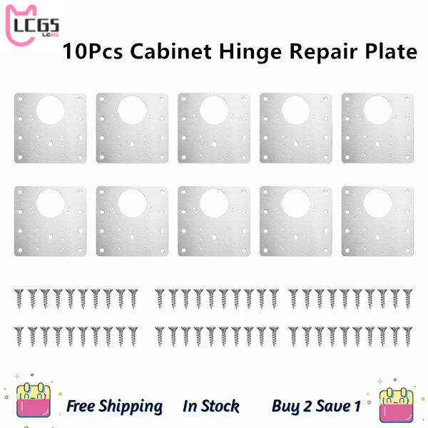 MYLCG5 10Pcs Hinge Repair Plate Kit Kitchen Cupboard Door Hinge