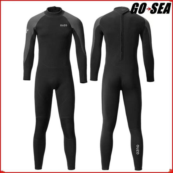 OUZO 1.5MM Neoprene Wetsuit Men OnePiece Suits Keep Warm Surf Scuba