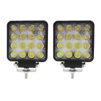 2X48W 6000K ไฟ Led สี่เหลี่ยมไฟสปอตรถแทรคเตอร์4wd รถบรรทุก Suv 12V 24V