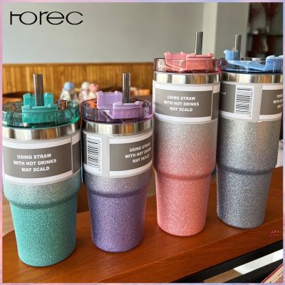 900ml/600ml Diamond paint car cup Double-layer thermos cup stainless steel water cup Car safety ice cream coffee cup