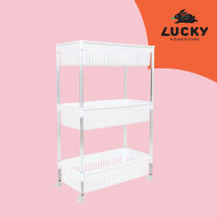 LUCKY HOME ชั้นวางของอเนกประสงค์ 3 ชั้น  AP-703 ขนาด( กว้าง x ยาว x สูง ): 28.3 x 54.9 x 83.3 cm