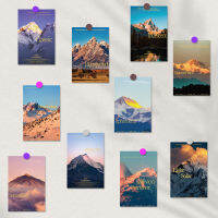 Hot 10Pcs Sunset Golden Mountain โปสเตอร์สติกเกอร์ Aesthetic Wall Decor Art Room การ์ตูนห้องเรียน Dorm โปสเตอร์ Collage Kit ของเล่น Card