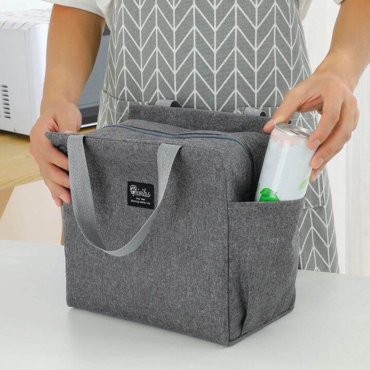 solid-color-lunch-bags-large-capacity-double-side-pockets-handbag-picnic-food-storage-bag-heat-insulation-lunch-box-bag-oxford