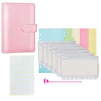 Budget Binder with Zipper Envelopes, A6 Pockets Planner Cash Envelopes,Transparent Binding Bag, Money Book Organizer
