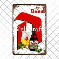 [Wellcraft] โปสเตอร์ป้ายเบียร์ Brugse Zot Duvel ลายภาพวาดโลหะติดผนังแนววินเทจ Wx-24ตกแต่งผับออกแบบได้ตามต้องการ