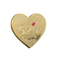 【CC】▫☄۞  Chinese Shaped Collectible Coin with Stone Happy Valentines Day Souvenir