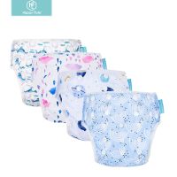 HappyFlute Baby Reusable 1PC Swimming Diapers Boys or Girls Cartoon Swimwear Children Adjustable Summer Swimming Nappy Pants Cloth Diapers