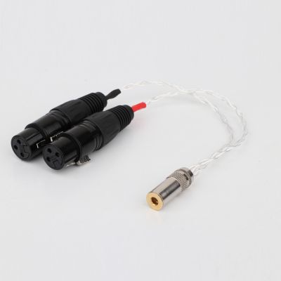 Preffair 8 Cores Silver Plated 4.4mm Balanced Female to Dual 2x 3pin XLR Female Audio Adapter Cable hand made Cables