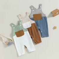 Summer Toddler Baby Boys Girls Bib Pants Trousers Patchwork Sleeveless Square Neck Overalls Romper Suspender Pants