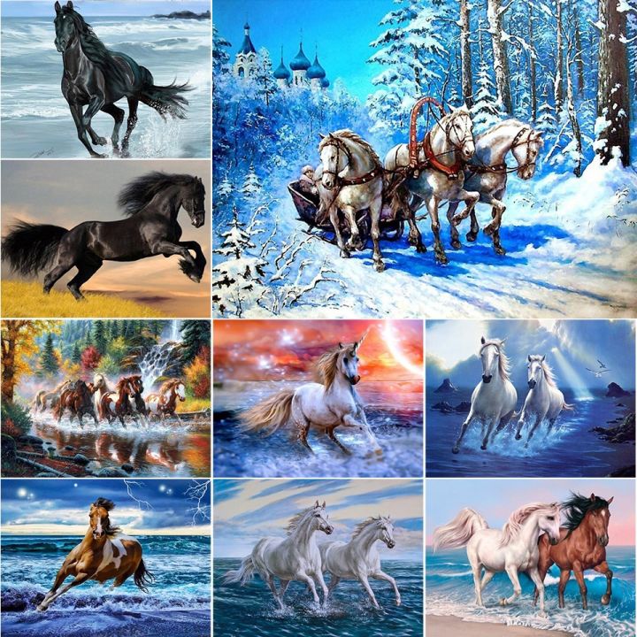 5D Diamond Painting Kits for Adults Unicorn White Horse DIY Diamond Art  Painting Animals Diamond embroidery for Home Decor Gift