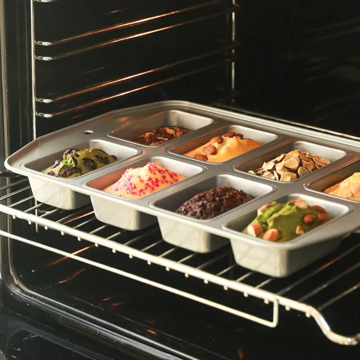 8Cavity Mini Loaf Pan, Pound Cake Baking Pan, Brownie Cake Pan, Non