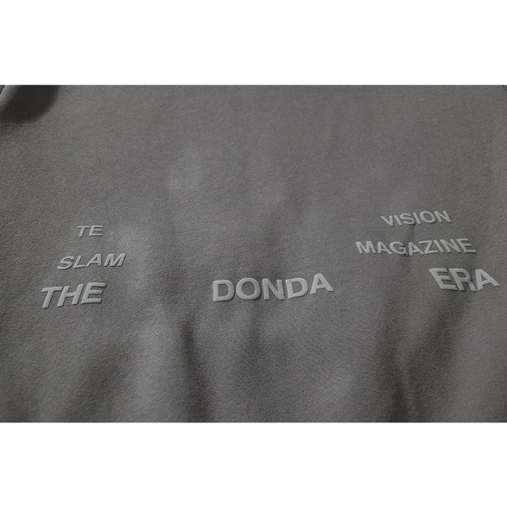 kanye-donda-academy-x-slam-เสื้อกันหนาว-เสื้อฮู้ดดี้-สีเทา-สไตล์เรโทร-สําหรับผู้ชาย