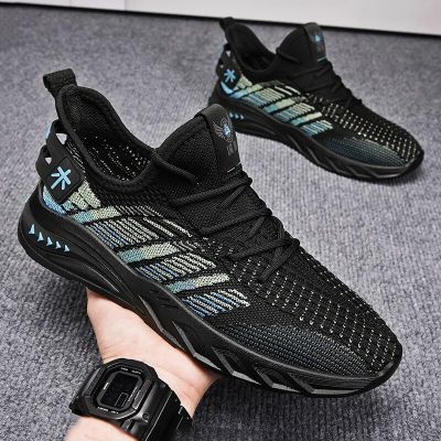 Mens Sneakers New Fashion Casual Shoes Sports Mesh Breathable Non-slip Elastic Running Comfortable Vulcanized Shoes Male Shoes