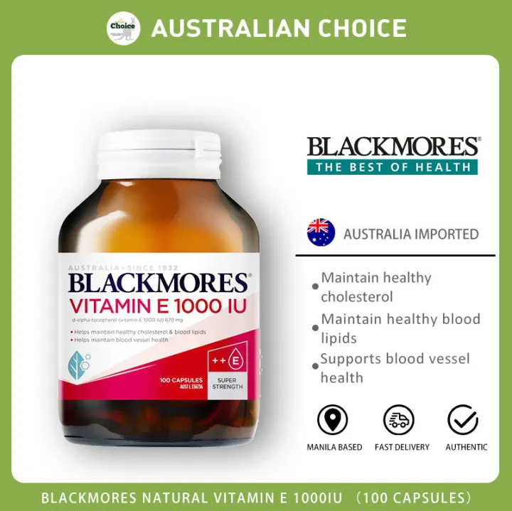 Blackmores Vitamin E Cholesterol Blood Health 1000IU 100 Capsules Lazada PH