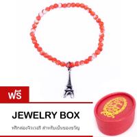 Tips Gallery สร้อย ข้อมือ สีส้ม มุกน้ำทะเล ธรรมชาติ รุ่น Le Eiffel Paris Orange South Sea Mother of Pearl Design TBS142