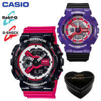 G-Shock Baby-G GA110 BA110 ชายและหญิงคู่กีฬานาฬิกากันน้ำและกันกระแทกเวลาโลกนำหน้าจอแสดงผลคู่ 4 ปีรับประกันสากล BA-110NC-6A GA-110RB-1A