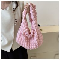 ▫❖ Bag niche design new pleated cloud bag casual personality shoulder messenger bag foreign style large-capacity dumpling bag