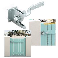 【LZ】┇❦  1 Set Self Locking Gate Latch Anto Locking Electroplated Steel Hasp Auto Door Lock for Garden Fencing Pasture Farm Door Hardware