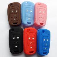 gfhsdfgg Silica Gel Car Key Case Protect Holder For Chevrolet Chevy Sonic Trax 4 Button Flip Folding Keyless FOB Cover