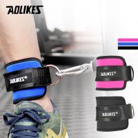 AOLIKES 1Pcs Cable Ankle Strap Cable Machine Leg Exercise Double D Ring Ankle Cuffs For Gym Fitness Workout Glutes Legs Strength