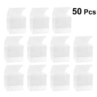 50 Pcs Plastic Pvc Packing Transparent for Wedding transparent plastic packaging box(5x5x5))