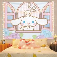 Sanrios Cinnamoroll Kawaii Anime Plush Tapestry Anime Cartoon Wall Hanging Decor Cloth Carpet Yoga Mats Sofa Blanket Girls Gifts