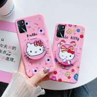 สำหรับ OPPO Reno 4F A1k Realme C2 A54 A16 A16s A55 A53s A54s A56 A93 F17 Pro การ์ตูน Hello Kitty กระจกโทรศัพท์กรณีปกคลุมซิลิโคนอ่อน