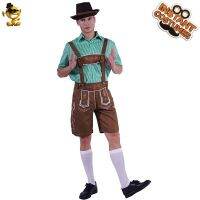 Halloween costume green grid beer brown overalls suits party party serving role playing clothing