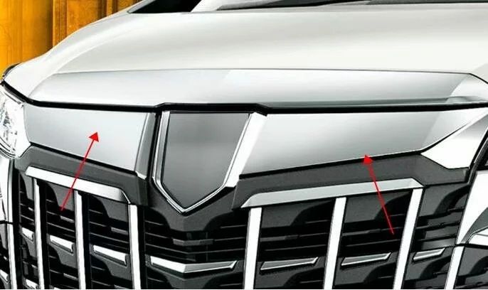 ชิ้นส่วนรถยนต์สำหรับ-toyota-alphard-vellfire-ah30-2019-2020เครื่องทำฝาครอบกระจังหน้าหน้าส่วนบนของรถชุบโครเมี่ยมตกแต่งฝาครอบตกแต่งรถยนต์87tixgportz