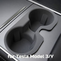 รถผู้ถือเครื่องดื่มสำหรับ Tesla รุ่น Y 3 TPE กันน้ำ Central Control ใส่ถ้วยน้ำคู่ขวดขาตั้งอุปกรณ์เสริม