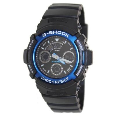 Casio G-Shock นาฬิกาข้อมือผู้ชาย สายเรซิ่น รุ่น AW-591-2A - สีดำ-ฟ้า