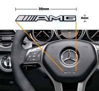 ราคาต่อ 1 ชิ้น โลโก้ เอเอ็มจี เบนซ์ ตกแต่งภายใน ลำโพง พวงมาลัย คอนโซล Alloy AMG Steering Wheel Sticker Type Badge Styling Emblems Aluminium S66