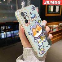 เคส JIUMOO สำหรับ Xiaomi MI 12T Pro 11T Pro,เคสการ์ตูนน่ารักลายดีไซน์ใหม่รูปลูกสุนัขพื้นที่น่ารักนุ่มหรูหราชุบเคสโทรศัพท์ขอบด้านข้างเคสกันกระแทกสี่เหลี่ยมคลุมทั้งหมดป้องกันเลนส์กล้อง