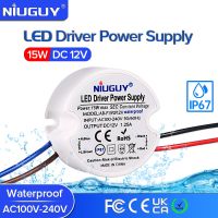 อะแดปเตอร์แปลงไฟหม้อแปลงกันน้ำ12V IP67ตัวขับ LED ขนาดเล็กสำหรับกลางแจ้ง AC 110-220V เป็น DC 15W สำหรับสาย