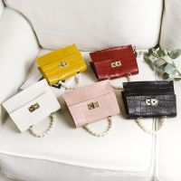 [COD] Small square bag handbags2021 wholesale all-match shoulder Messenger bags stone pearl