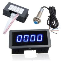 DC 8-15V Auto Digital LED สีฟ้าสีเขียว Tachometer Gauge 5-9999RPM Speed Meter Hall Proximity Switch Sensor NPN 12V Tachomete ชุด