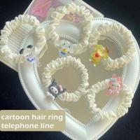 Cute Sanrio Cartoon Kuromi Melody Cinnamoroll Bracelet Hair Cord Rubber Ring Telephone Band O3A5