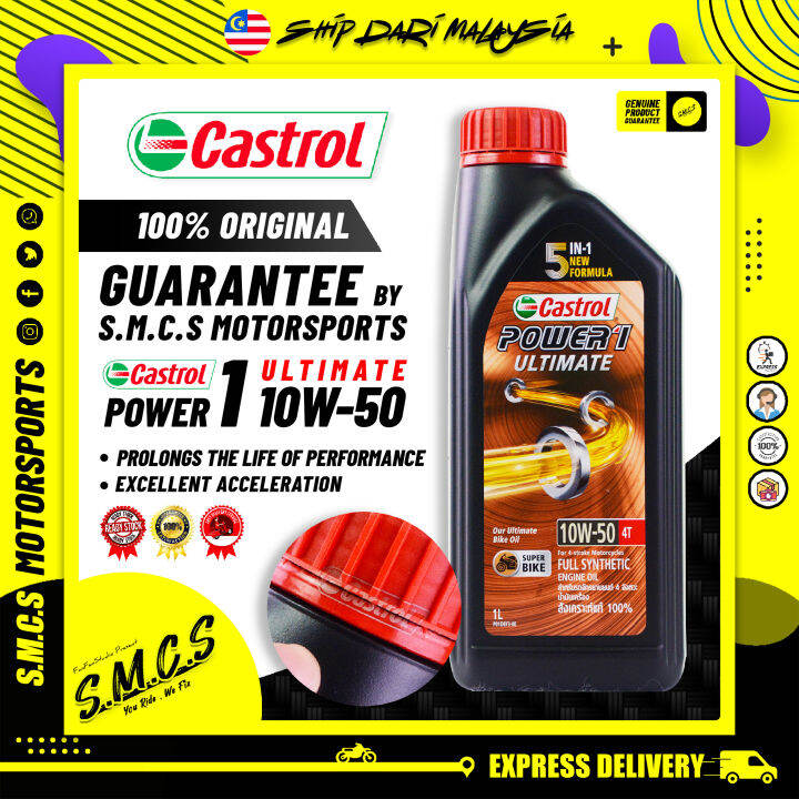 100ori Castrol 10w50 Power 1 Ultimate 4t Fully Synthetic Oil Super Bike Minyak Hitam Castrol 9924