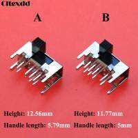 {“: 》แผง10ชิ้น PCB 8พิน3ตำแหน่ง2P3T DP3T สไลด์สวิตช์ด้านข้างตรงเท้าสลับคันสวิทช์ SK23D05สวิทช์ไฟ